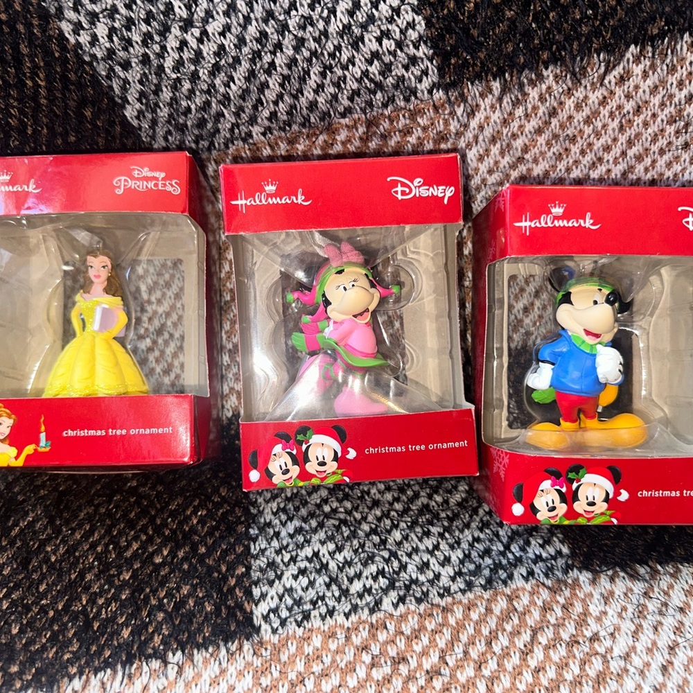Hallmark Disney Princess and Friends Ornaments - Red, Yellow, Blue
